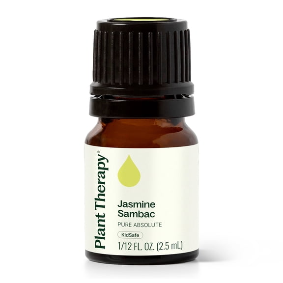 Plant Therapy Jasmine Sambac Absolute Essential Oil 100% Pure, Undiluted, Natural Aromatherapy 2.5 mL (1/12 oz)