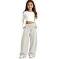 thumbnail image 3 of Glisme Big Girls Active Pants Curved Leg Sweatpants With Pockets Autumn Casual Girls Baggy Trousers, 3 of 6