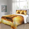 Fashion Bedroom Decor Golden Bell Printed Comforter Cover Pillowcase