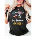 thumbnail image 1 of Gender Reveal He or She Brother Matching Baby Party T-Shirt Women Graphic Print T Shirt, Casual CrewCamisetas para mujer, lindas camisetas con estampado gráfico, de manga corta, estilo casual, para ve, 1 of 7