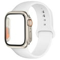 thumbnail image 3 of LEIXIUER Silicone Sport band + Glass Hard Case Compatible with Apple Watch Bands and Case 45mm 44mm 41mm 40mm Women Men, Sport Strap and Tempered Glass Bumper Cover for iWatch Series 9 8 7 SE 6 5 4, 3 of 11