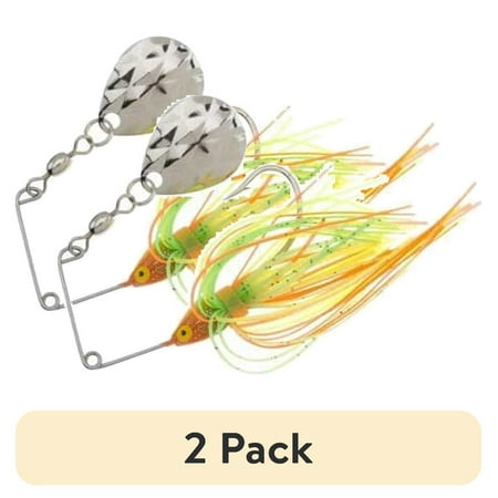 (2 pack) Strike King Mini-King Spinnerbait Lure 1/8oz Chartreuse Lime