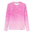 thumbnail image 4 of AOOCHASLIY Women's Blouse Fashion Women Casual Long Sleeve Printing Round Neck Loose T-Shirt Tops, 4 of 4