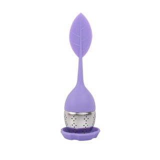 

Egebert 1PC Leaf Shape Tea Infuser Stainless Steel Tea Ball Leaf Tea Strainer for Brewing Device Herbal Spice Filter Kitchen Tools (Color : Purple)