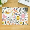 thumbnail image 3 of DouZhe Polyester Placemats Set of 4, Cute Watercolor Flowers Leaves Pattern Heat Resistant Place Mats for Dining Table, 12" x 18", 3 of 7