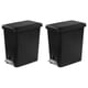 thumbnail image 1 of Sterilite - Papelera rectangular StepOn de 2,7 galones con tapa, pequeño cubo de basura de plástico para el baño, dormitorio o oficina en casa, pedal y forro, color negro, paquete de 2, 1 of 7