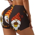 thumbnail image 2 of Kdxio Fall Gnomes Print Workout Shorts for Women Seamless Soft Smooth Gym Yoga Scrunch Active Shorts, 2 of 5