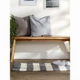 thumbnail image 3 of Contemporary Home Living 2' x 3' Iron Gray and Cotton White Stripe Rag Rug, 3 of 3