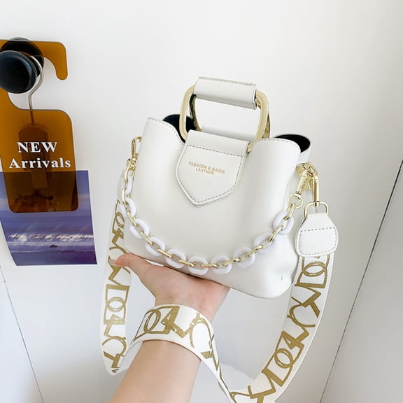 Everyday Commuter Chain Shoulder Handbag (White)