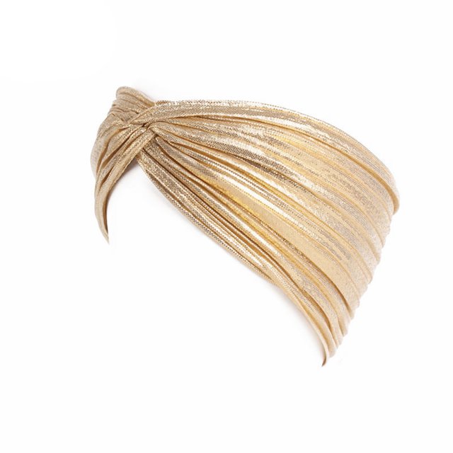 Minnieouse Diadema con nudo torcido, diademas plisadas cruzadas doradas, diadema para la cabeza Accesorio para el cabello Oro blanco Minnieouse AP010609-02B
