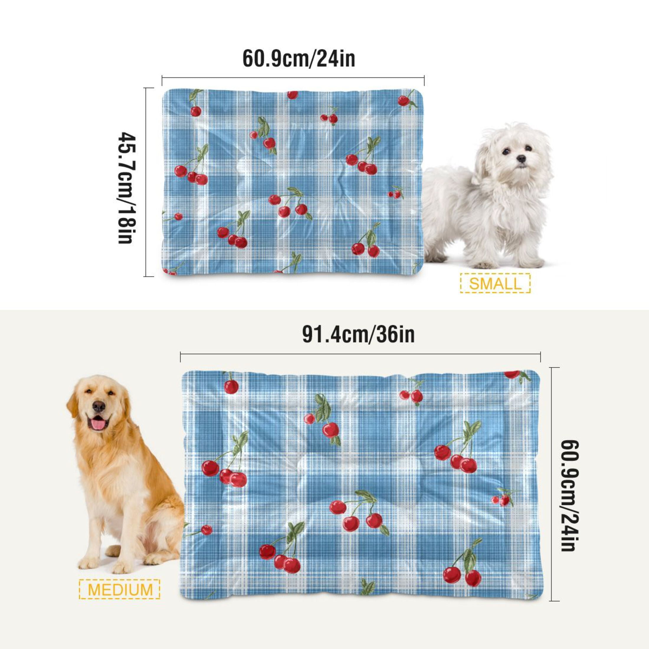 Cozy Mat Pet Bed Indoor Outdoor Warm Soft For Cat Dog Puppy(S/M) Small Red Cherries