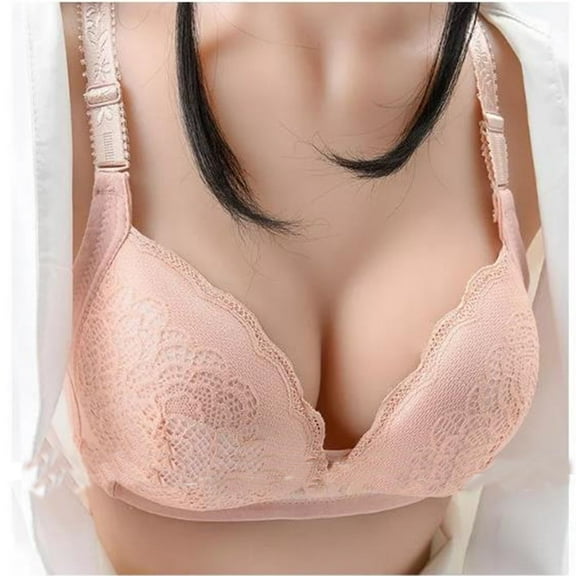 Lilgiuy Nursing Bras for Breastfeeding, Solid Color Ring Breast Feeding Comfortable Hollow Out Perspective Bra