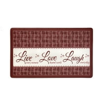 Achim Anti-Fatigue Mat, Kitchen Live Love Laugh Rectangle, Burgundy, 18" x 30"