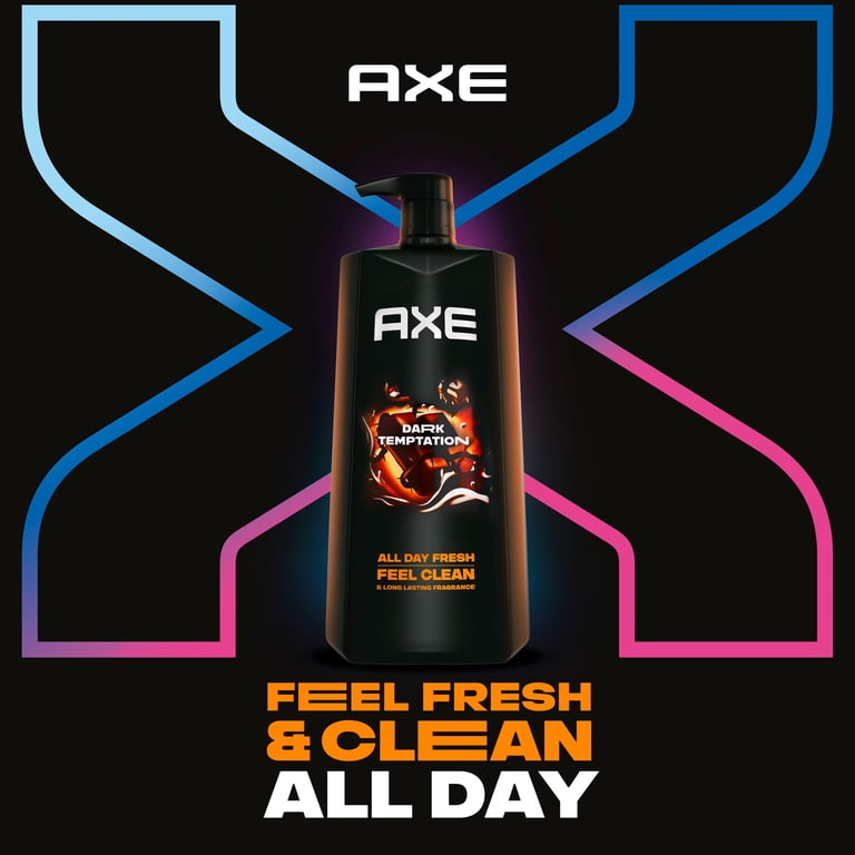 4 pack) Axe Dark Temptation Body Wash For Men 12h Refreshing Scent