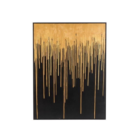 36" x 48" Melting Drip Abstract Framed Wall Art with Black Frame, by DecMode