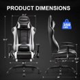 thumbnail image 6 of GTPLAYER Gaming Chair with Footrest PU Leather Office Chair with Adjustable Headrest, White, 6 of 8