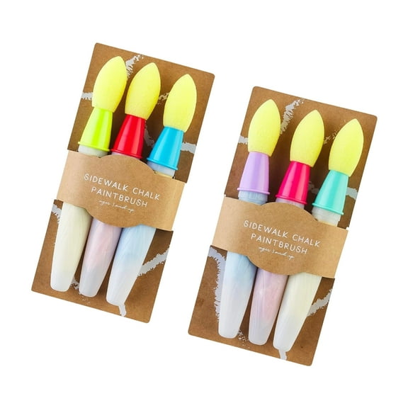 Sinyiin 6 Pcs Childrens Chalk Brush Kits Sidewalk Chalk Paint Brush Children's Craft Scrapbooking Brushes For Creative Painting