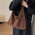 thumbnail image 5 of Women Suede Hobo Bag Large Capacity Underarm Bag Slouchy Bag Travel Bag Ladies Shoulder Bag (Brown), 5 of 10