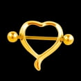 thumbnail image 2 of Slatcetga Geometrical Stainless Steel Love Shape Nipple Ring Anti allergy Piercing Body Jewelry(Gold), 2 of 3