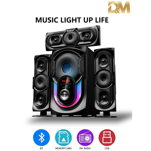 Bocinas Bluetooth para ordenador con Subwoofer y control inalámbrico, Altavoces USB - Negro Color Negro Channels 3.1 Speaker smart