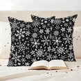 thumbnail image 3 of Snowflake Black Outdoor Waterproof Pillow Covers, Christmas Winter Snowfall Xmas Holiday Decorative Square Throw Pillowcase Sofa Cushion Sham for Patio/Couch/Chair, 18"x18" 2 Pack, 3 of 8