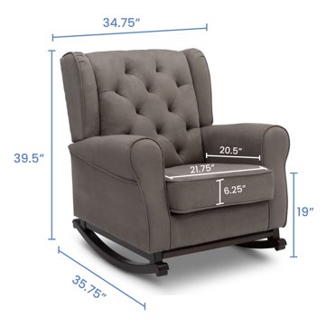 Delta Children Clair Slim Nursery Glider Swivel Rocker Chair, Graphite...