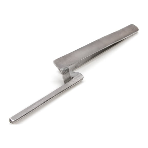 Steelman 05603 6 in. Rounded Tip Offset Self-Closing Steel Utility Grabber Tweezers