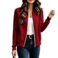 thumbnail image 5 of Vmvidoty Women Lightweight Jacket Long Sleeve Zipper Outerwear Coat Basic Loose Fit Top Travel Red XL, 5 of 10