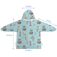 thumbnail image 7 of Blue Highland Cow Bathtub Starfish Pattern Blanket Hoodies for Kids 6-13YR Oversize Wearable Blanket Hoodies for Boys Girls Teens, 7 of 7