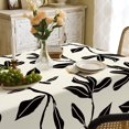 thumbnail image 2 of Black Large Leaves Fabric Waterproof Tablecloth,Rectangle Watercolor Wrinkle Oil-Proof Resistant Table Cover for Dining Table, Buffet Parties and Campin,(60" x 120" inch), 2 of 6