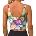 thumbnail image 3 of Bixox Women's Colorful Easter Eggs Pattern Fitness Navel Tank Top U-Back Yoga Tank Top Sweatshirt Sports Bra, 3 of 7