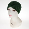thumbnail image 3 of Sombrero de turbante plisado retorcido para mujer Hijab Cap Head Wrap Chemo Indian Green Verde jinwen Sombrero de turbante para mujer, 3 of 4