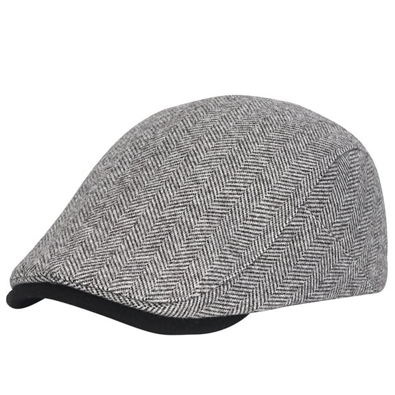 Tao Tao Men's Ancient Hat English Winter Cap Herringbone Art Head Cap Beret Hat Black Free Size