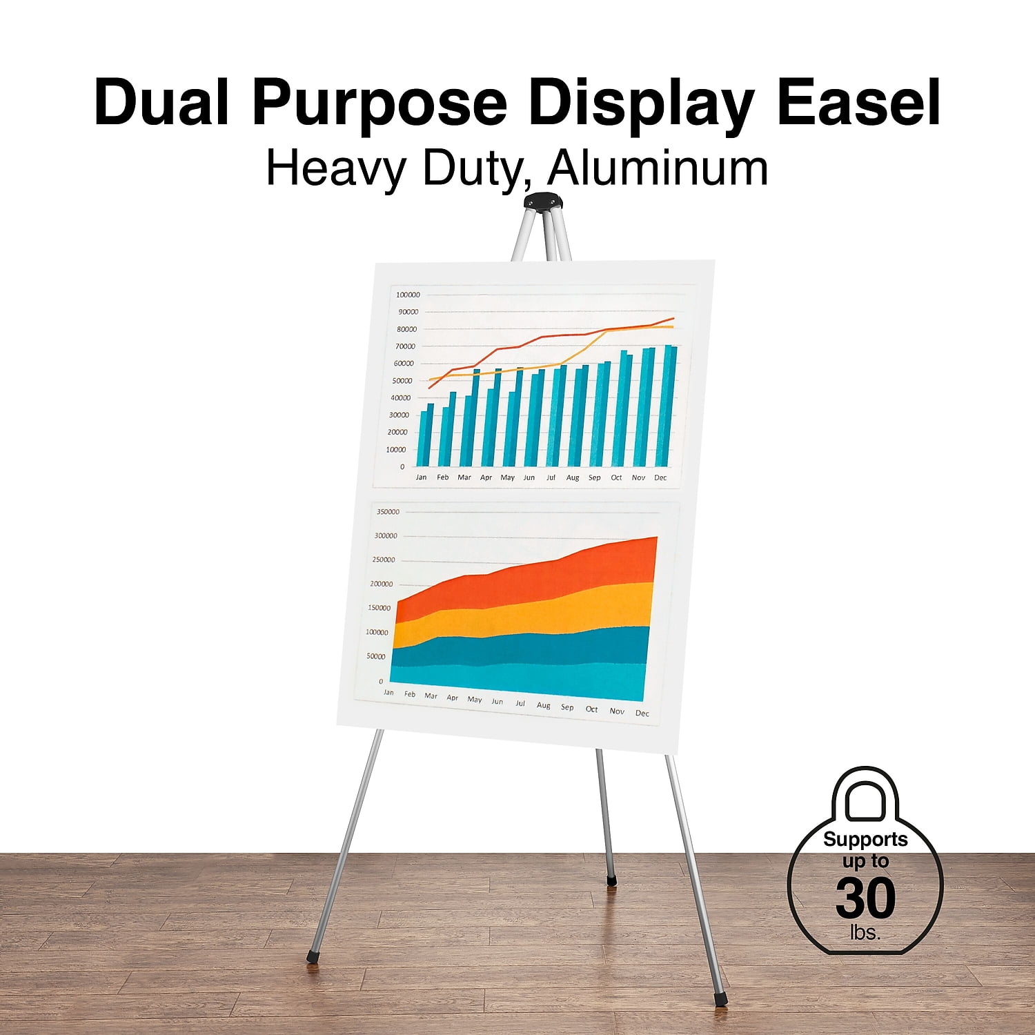 Staples HD Flipchart/Easel Aluminum 2/Pack 61295-USVS