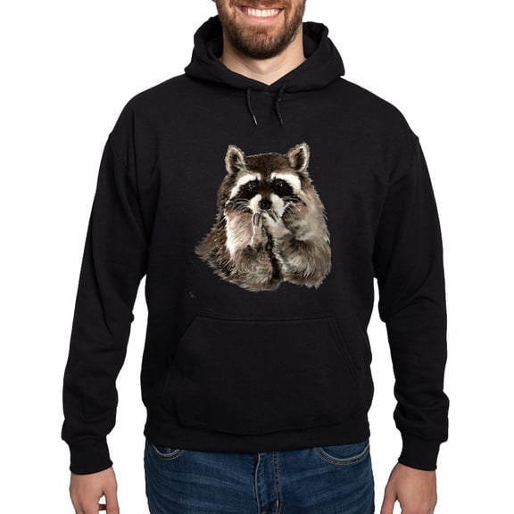 CafePress - Cute Humorous Watercolor Raccoon Blowing A Kiss Ho - Pullover Hoodie, Classic, Comfortable Hooded Sweatshirt