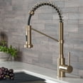 thumbnail image 2 of KRAUS® Bolden™ Commercial Style 2-Function Single Handle Pull-Down Kitchen Faucet in Brushed Gold, 2 of 14