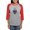 Heather/Red, variant on - Delta Tau Delta Coat Of Arms Long Sleeve T Shirt - Womens Baseball Tee