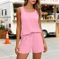 thumbnail image 5 of Posijego Womens 2 Piece Outfits Sports Sets Summer Sleeveless Tank Tops Matching Shorts Set Womens Athletic Lounge Set, 5 of 7