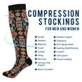 thumbnail image 2 of FORMRS Womens Knee High Socks Casual Long Thick Travel Daily Wear, 2 Pairs, Blue Geometric, 2 of 6