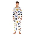 thumbnail image 3 of FORMRS Onesies Pajama for Adults Unisex Hoodie Winter Jumpsuit One Piece Sleepwear, Sizes S-2XL, Black Simple Shapes, 3 of 7
