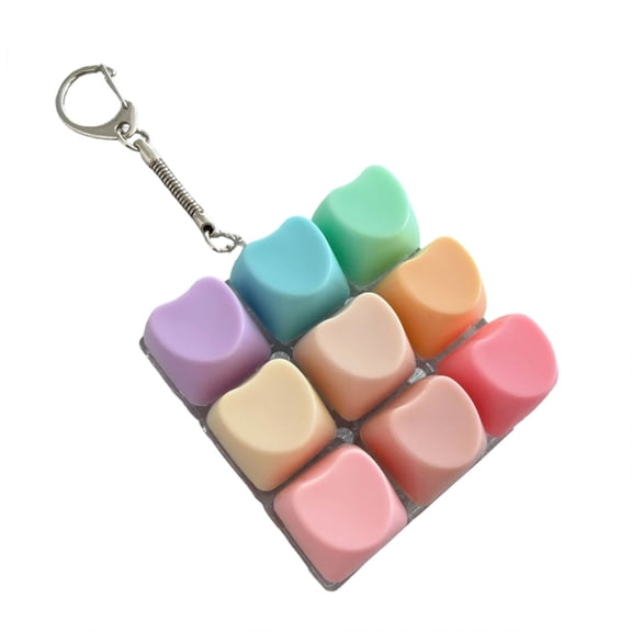 7829 9 Key Keyboards Clicks Toy Silicone Keychain Multifunction Stress Relief Keycaps