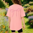 thumbnail image 6 of Byoo Toddler Girls Oversized Tee Shirt Bow Graphic Short Sleeve Crew Neck Print Tee Top Soft Cute T Shirt, 6 of 6
