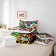 thumbnail image 5 of Cheetah Bed in a Bag Queen 7 Pieces,Colorful Leopard Print Flower Comforter Set Reversible African Safari Animals Design,Soft Breathable Bedding Sets with Comforter,Sheets,Pillowcases & Shams, 5 of 5