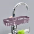 thumbnail image 1 of Oleegame 1PC Shower Soap Dish With Hook Sink Sponge Rack Stand Kitchen Faucet Storage Rack Sponge And Towel Rack Drain Basket Home Kitchen Cleaning Tools Purple, 1 of 4