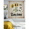 thumbnail image 2 of Vintage Sunflower Sheer Curtains 72 inches Long 2 Panels Set You Are My Sunshine Distressed Farmhouse Sheer Window Curtain Rod Pocket Voile Drapes for Living Room/Bedroom, Each 52" W x 72" L, 2 of 7