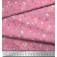 thumbnail image 2 of Soimoi Pink Heavy Canvas Fabric Lets Bake Kitchen Print Fabric by the Yard 58 Inch Wide, 2 of 3