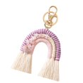 thumbnail image 2 of Llavero bohemio con cierre de langosta hecho a mano llavero colgante llavero Violeta Yuyangstore Llavero Macramé, 2 of 6