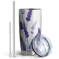 thumbnail image 2 of 20 Oz Lavenderand Butterflies Coffee Tumbler Double Wall Insulated Stainless Steel Water Bottle | Metal Reusable Thermoses Flask with Cup Cap | Leak & Sweat Proof with Anti-Dust Lid, 2 of 7