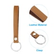 thumbnail image 4 of Uxcell Leather Keychain Key Ring Chain Ring Universally Key Holder Accessories for Men and Women Dark Brown 2 Pack, 4 of 6