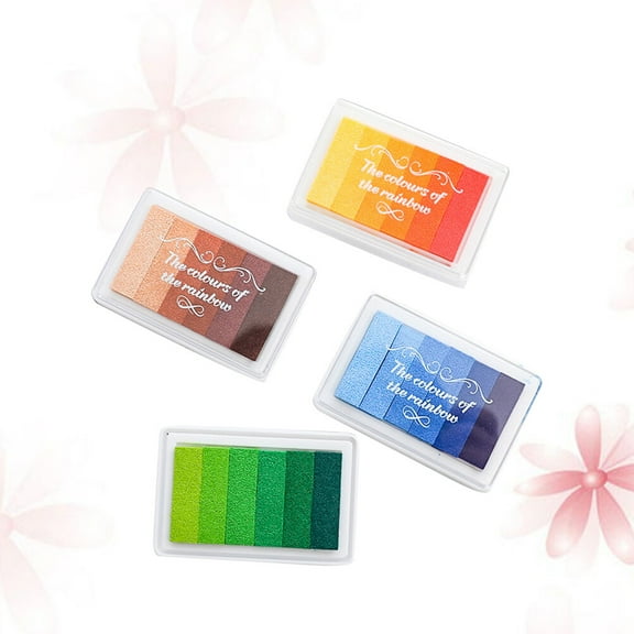 1PC Multicolor Craft Ink Pad for DIY 6 Color Gradient Rainbow Printed Ink Stamps Partner Random Color